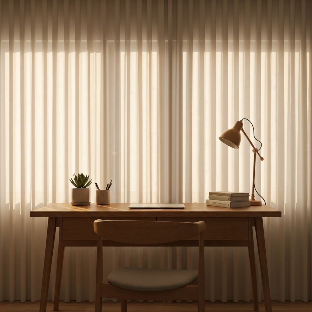 Morning light entering a calm, organized space representing structure and intention